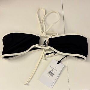 Onia Black and White Bikini Top